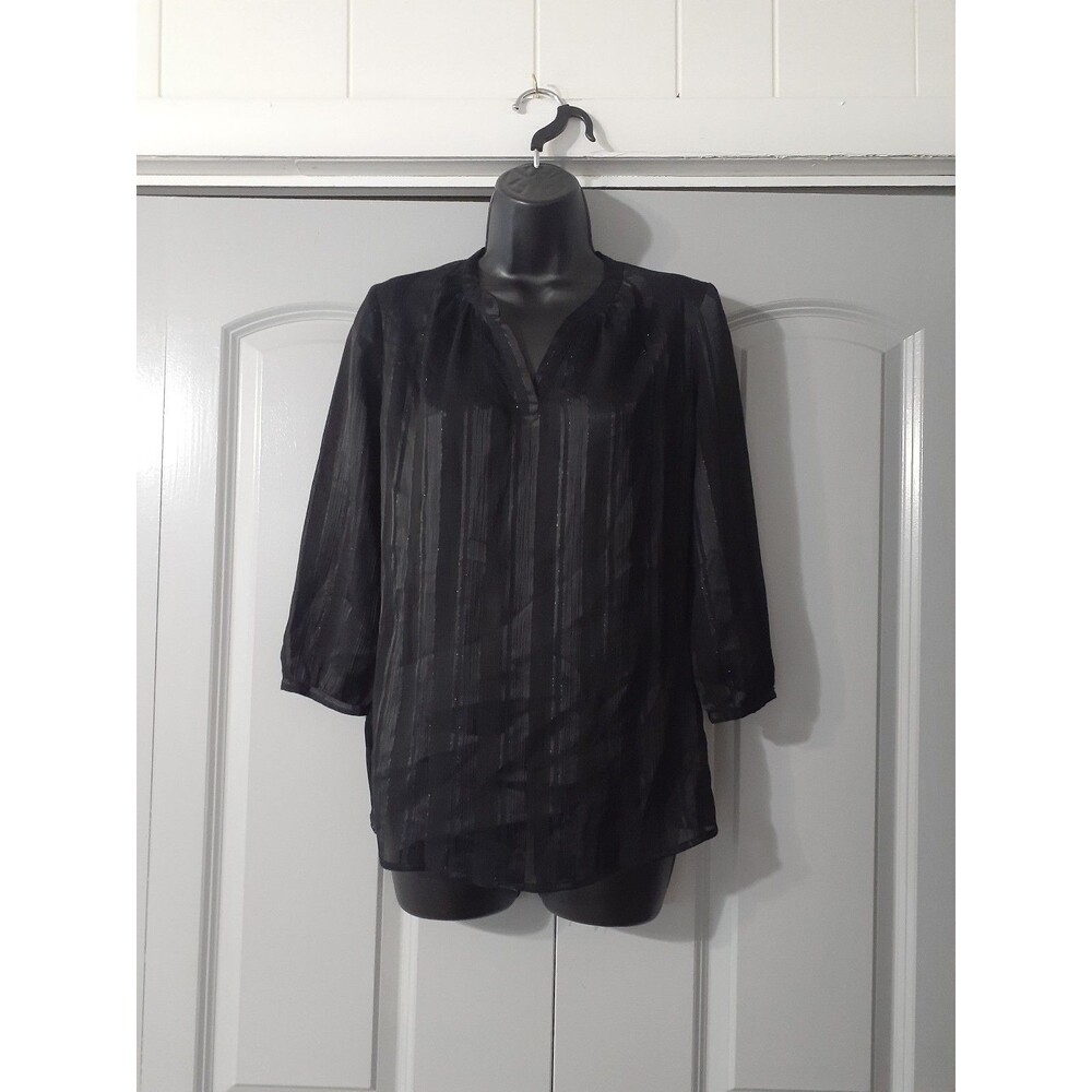 I Heart Ronson sheer black blouse